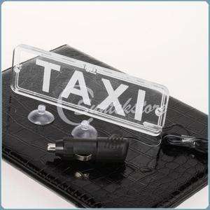 TAXI Bright LED PMMA Board Roof Sign White Light Indicator with Car 