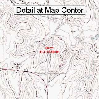  USGS Topographic Quadrangle Map   Bluett, Texas (Folded 