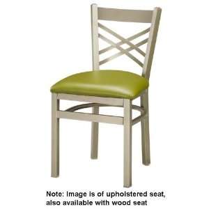  Regal Seating Steel X Back Chair   Wood Seat