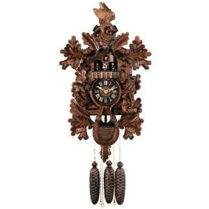   Cuckoo Clock with Dancers, Hand Carved Eagle, Hunter, And Ram, 23 Inch