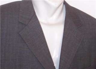 44R Bill Blass CHARCOAL SUPER 100 WORSTED WOOL sport coat suit blazer 