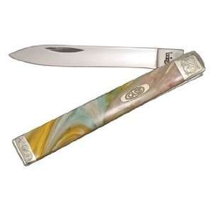   XX Pocket Knife DOCTORS KNIFE Abalone Corelon with Engraved Bolsters