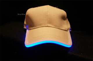 LED Lighted Glow Hat  White Fabric  