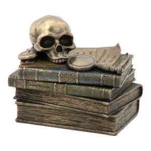  Wizards Study Trinket Box With Skull And Magnifying Glass 