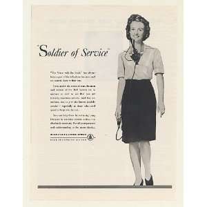  1943 Bell Telephone Operator Soldier of Service Print Ad 