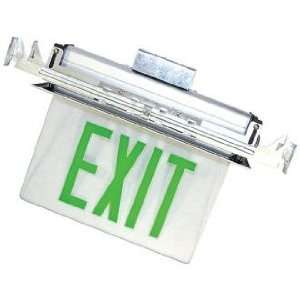  Recessed LED Green Exit Sign with Battery Backup