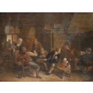   24 inches   A Tavern Interior With Boors Smoking