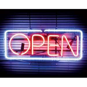  Open All Night Neon Sign College Photography Poster 16 x 