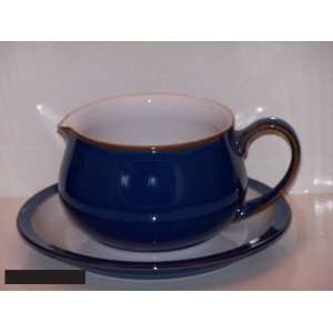  Denby Imperial Blue Gravy Boat With Tray   2 Pc Kitchen 