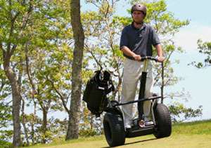 The Segway x2 Golf travels easily over steep hills and rough terrain.