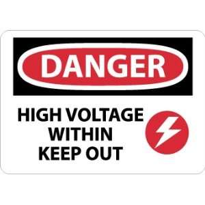 Danger, High Voltage Within Keep Out, Graphic, 10X14, Rigid Plastic 