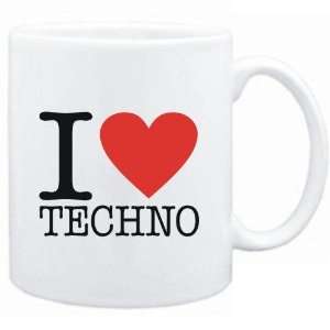  Mug White  I LOVE Techno  Music