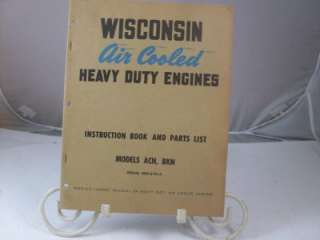 WISCONSIN ENGINE INSTRUCTION BOOK PARTS LIST ACN BKN Manual  