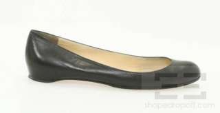 Christian Louboutin Black Leather Almond Toe Flats Size 38.5  