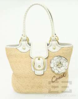   Leather & Straw Flower Applique Bleecker Tattersall Handbag  