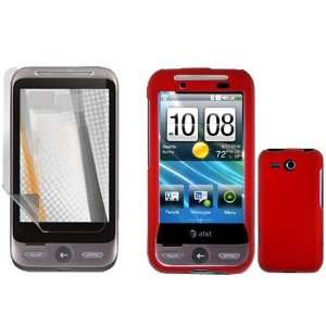 HTC Freestyle F8181 Combo Rubber Red Protective Case Faceplate Cover 