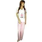 NWT Breast Cancer Awareness 2 Pc Pajamas Sleepwear Set I LOVE HOPE 