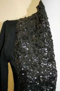 JCrew Merino Sequin Scarf Cardigan Sweater New $138 Black XS  
