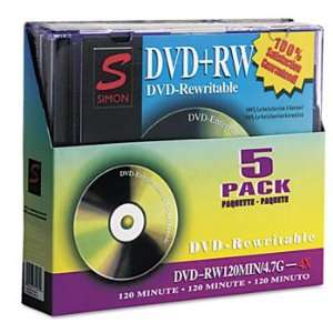  Simon DVD+RW Rewritable Disc DISC,DVD+RW,4X,JC,5PK,SR 