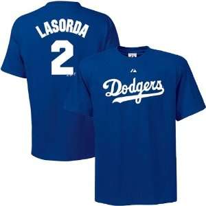 MLB Majestic L.A. Dodgers #2 Tommy Lasorda Royal Blue Cooperstown 