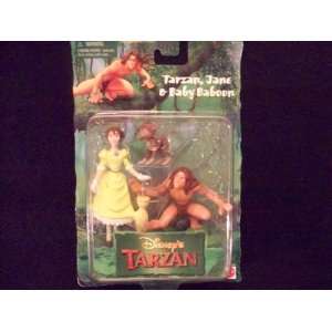  Disneys Tarzan, Jane & Baby Baboon Figure Playset Toys & Games