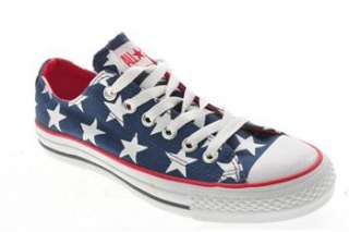 Converse NEW Chuck Taylor USA Stars Womens Canvas Sneakers Blue 