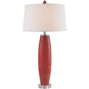  Maddock Polished Steel And Red Table Lamp
