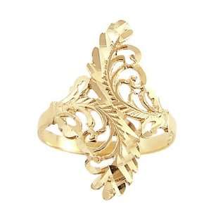  Leaf Ring Design Band 14k Yellow Gold Fashion Anniversary 
