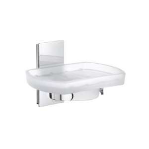  Pool Frosted Glass Soap Dish Holder in Polished Chrome 