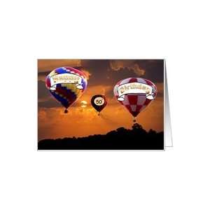  birthday 50th happy   sunrise and hot air balloon Card 