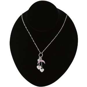  San Diego Chargers Pink Ribbon Crystal Cluster Necklace 