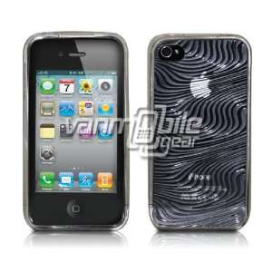  STRIPED ACCESSORY CASE + LCD SCREEN PROTECTOR for APPLE IPHONE 4 PHONE