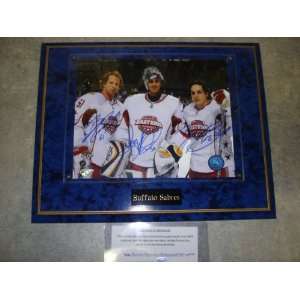 Ryan Miller, Brian Campbell & Daniel Briere Autographed Buffalo Sabres 