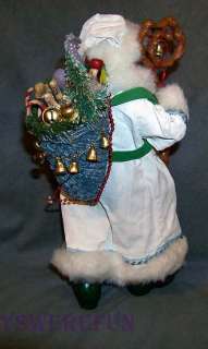   Santa Claus Father Christmas in White w/Backpack Mint w/Tag  