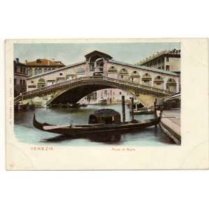   Postcard Rialto Bridge (Ponte di Rialto) Venice Italy 