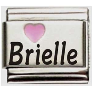  Brielle Pink Heart Laser Name Italian Charm Link Jewelry