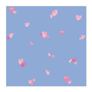   Wallcoverings PW4036 Girl Power 2 Heart Wallpaper, Bright Blue/Pink