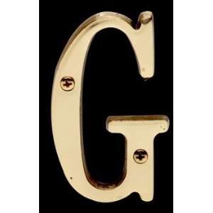  House Numbers Bright Solid Brass, 3 House Letter G