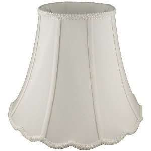   Scallop Soft Tailored Lampshade, Shantung, Off white