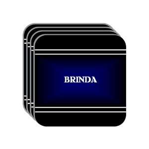 Personal Name Gift   BRINDA Set of 4 Mini Mousepad Coasters (black 