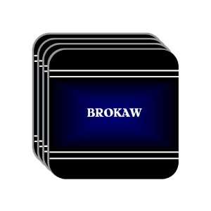 Personal Name Gift   BROKAW Set of 4 Mini Mousepad Coasters (black 