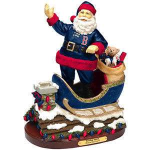 Boston Red Sox Rooftop Santa Figurine Christmas NEW  