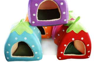 Cute Cashmere Foldable Strawberry Pet Nest Dog Bed Cat Bed 5 Colors 
