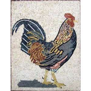    Rooster Mosaic Art Tile Kitchen Wall Backsplash