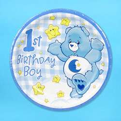 Care Bears BOY 1ST BIRTHDAY PARTY SET for 16 Plates Cups Napkins 
