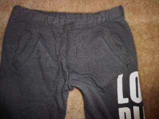   Love Pink Side Leg Logo Gray BOYFRIEND Lounge Sweat Pants S  