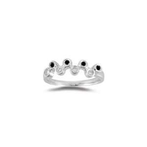   Cts Black & White Diamond Bubble Ring in 14K White Gold 6.0 Jewelry