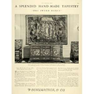  1927 Ad F Schumacher Sword Dance Tapestries Home Decor 
