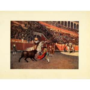   Spain Picador Horsemen Spanish Bullfighting   Original Color Print