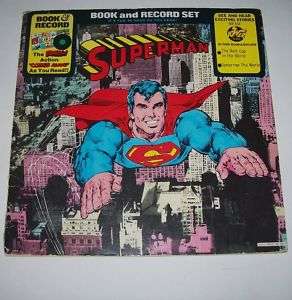 Vintage 1976 SUPERMAN LP RECORD & COMIC BOOK SET Peter Pan & DC Comics 